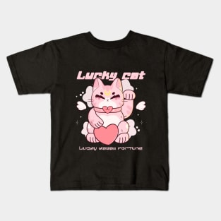 Lucky Cat kawaii Kids T-Shirt